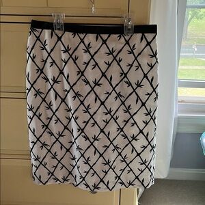 Talbots Black and White Geometric Pencil Skirt